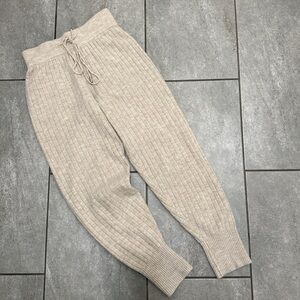Cozy Beige Ribbed Joggers